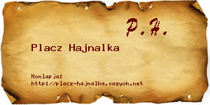 Placz Hajnalka névjegykártya